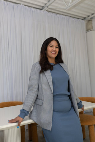 RIBBED CROPPED SWEATER IN ADRIFT - Love Marlow