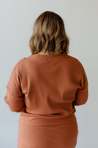 RIBBED CROPPED SWEATER IN RENARD - Love Marlow