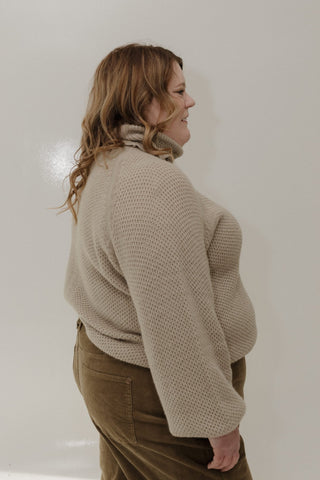 Ribbed Raglan Turtleneck Top – Dried Sage - Love Marlow