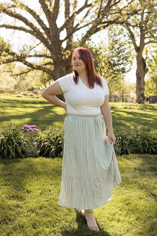Ribbon Green Tiered Maxi Skirt: The Flowy "It" Skirt - Love Marlow