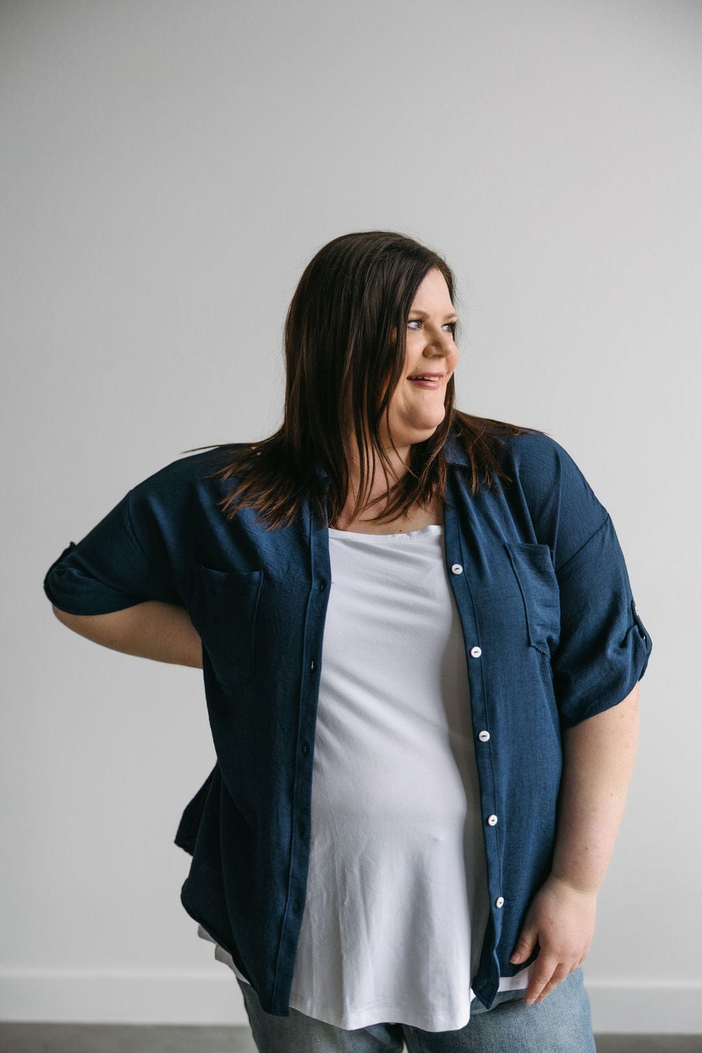 ROLLED CUFF BUTTON DOWN IN DARK HORIZON - Love Marlow