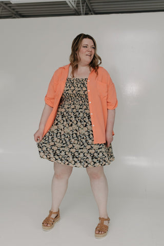 ROLLED CUFF BUTTON DOWN IN MELON MIRAGE - Love Marlow