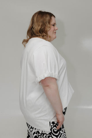 Rolled Sleeve Tee – Off White - Love Marlow