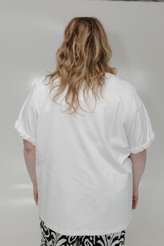 Rolled Sleeve Tee – Off White - Love Marlow