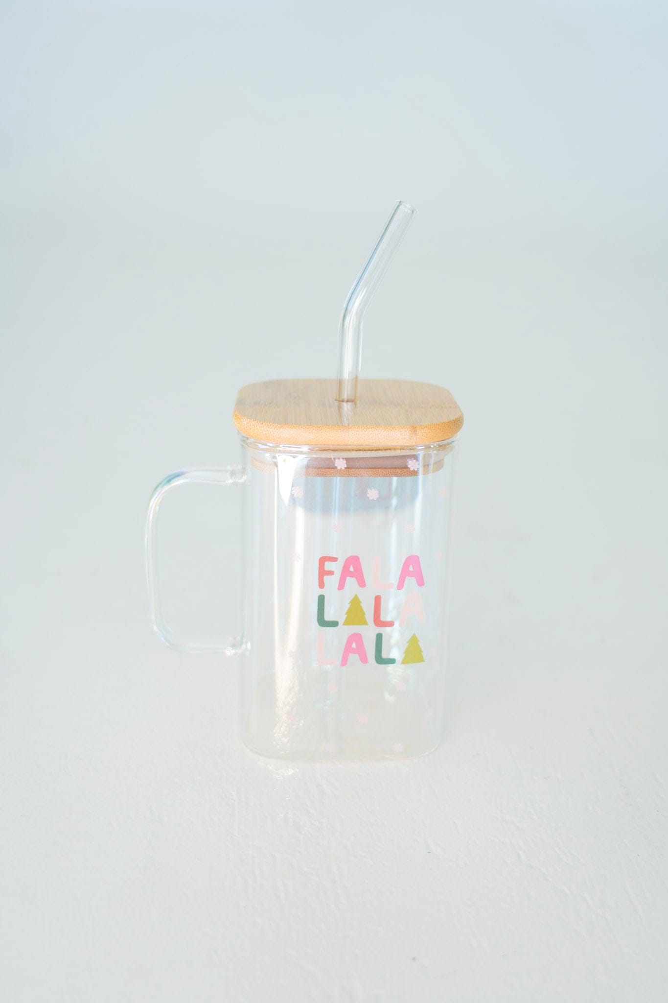 ROUND GLASS CUP WITH HANDLE IN FA LA LA - Love Marlow