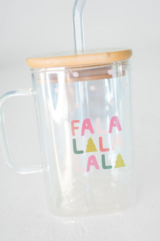ROUND GLASS CUP WITH HANDLE IN FA LA LA - Love Marlow