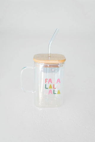 ROUND GLASS CUP WITH HANDLE IN FA LA LA - Love Marlow