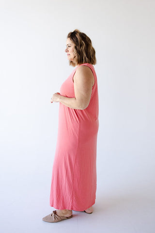 ROUND NECK TANK SLIP DRESS IN CACTUS BLOSSOM - Love Marlow