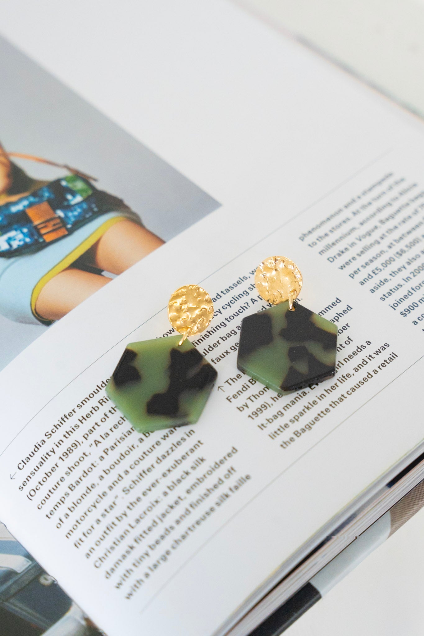 Roxy Earrings in Olive Tortoise - Love Marlow