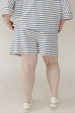 Royal Blue Striped Drawstring Shorts - Love Marlow