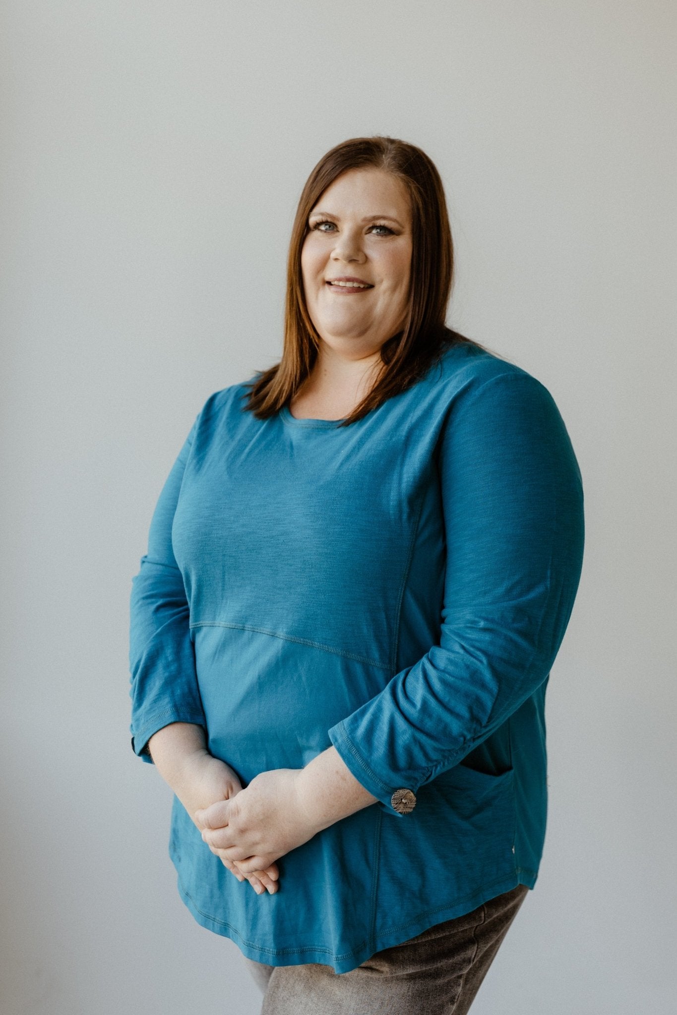 RUCHED SLEEVE TUNIC WITH POCKETS IN BALI BLISS - Love Marlow