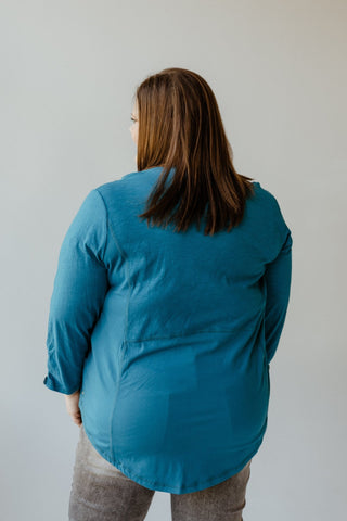 RUCHED SLEEVE TUNIC WITH POCKETS IN BALI BLISS - Love Marlow