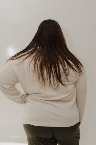 SHIMMERY BANDED HEM KNIT TOP – CHAMPAGNE - Love Marlow