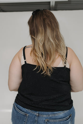 SHIMMERY CAMI IN BLACK - Love Marlow