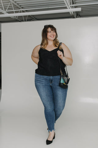 SHIMMERY CAMI IN BLACK - Love Marlow