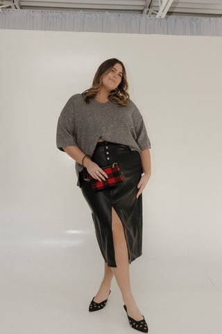 SHIMMERY GREY SWEATER - Love Marlow