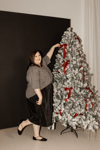 SHIMMERY GREY SWEATER - Love Marlow