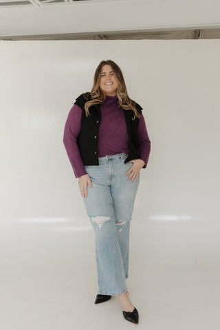 SHIMMERY LIGHTWEIGHT TURTLENECK IN ROYALTY - Love Marlow