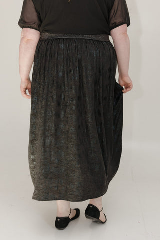 SHIMMERY MIDI LENGTH A - LINE SKIRT - Love Marlow