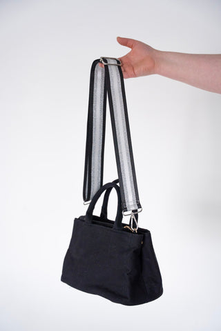 SHIMMERY STRIPE GUITAR SHOULDER STRAP IN BLACK - Love Marlow