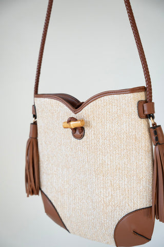 SHIMMERY WOVEN SATCHEL - Love Marlow