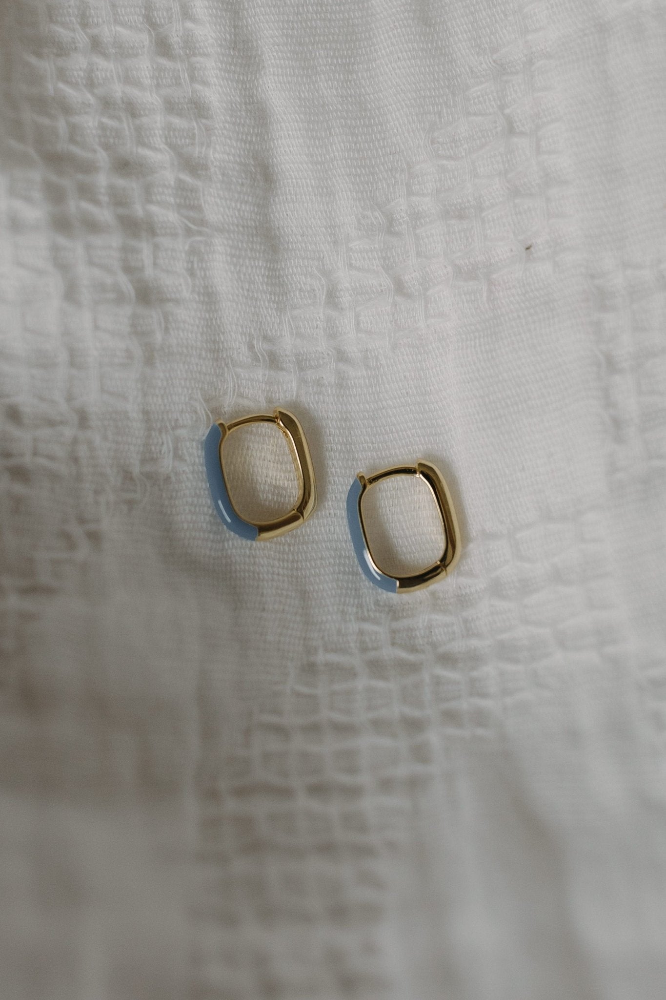 SIENNA BERMUDA BLUE ENAMEL HOOPS - Love Marlow