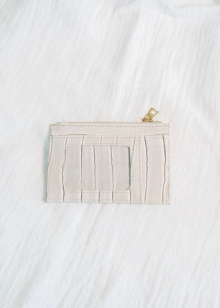 SIMPLE WALLET IN BONE CROC - Love Marlow