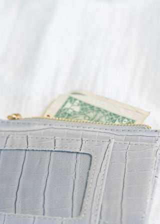 SIMPLE WALLET IN SMOKY CROC - Love Marlow