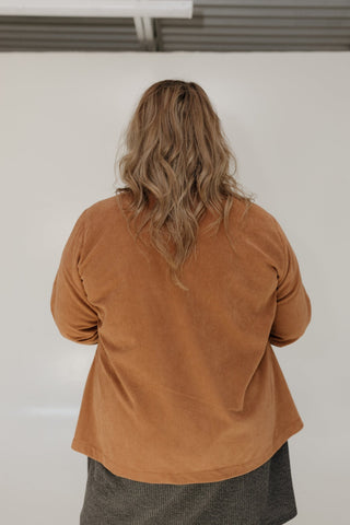 SINGLE - BUTTON CORDUROY BLAZER IN CHESTNUT - Love Marlow