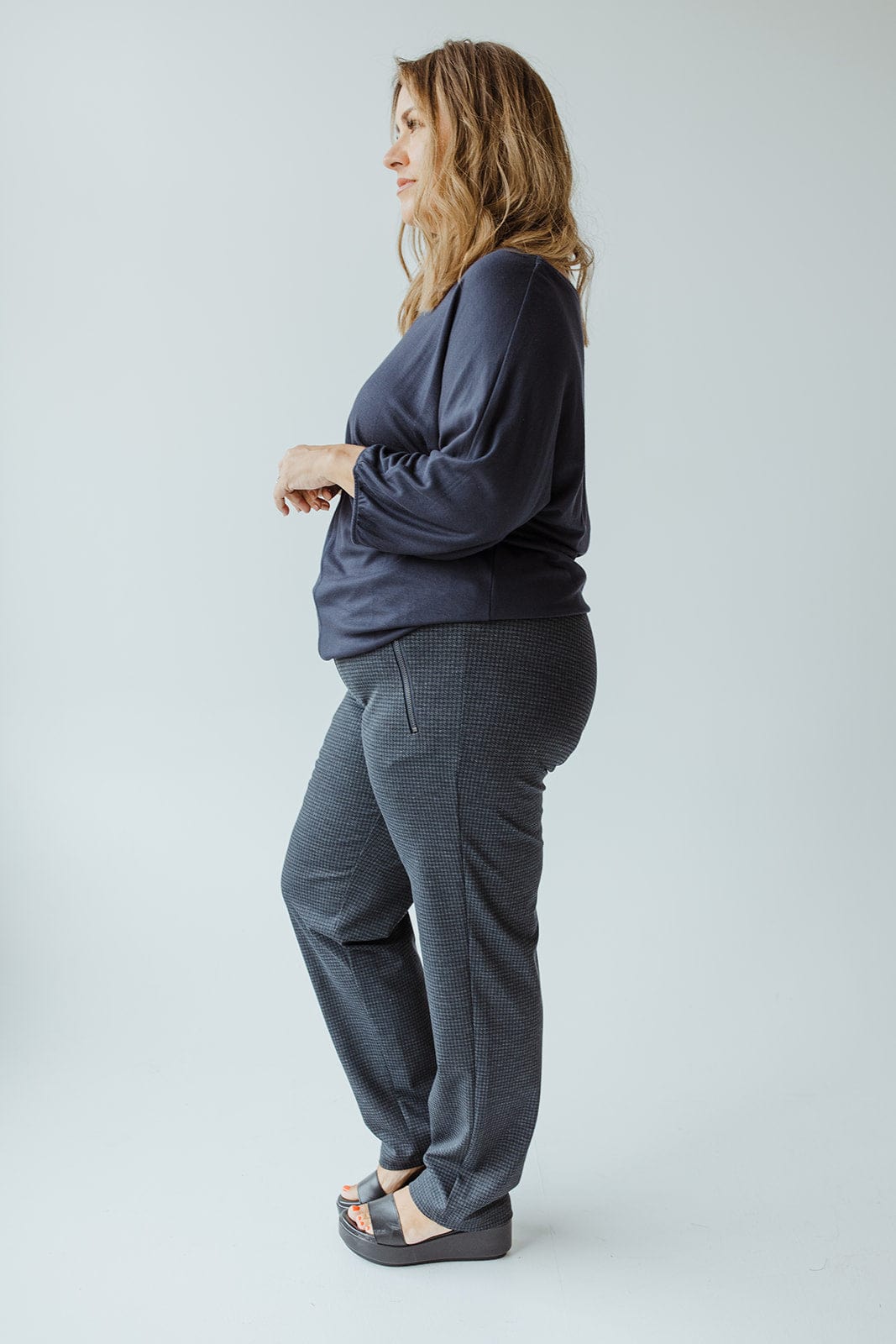 SLIM FIT TREGGINGS IN MICRO CHECK PATTERN - Love Marlow