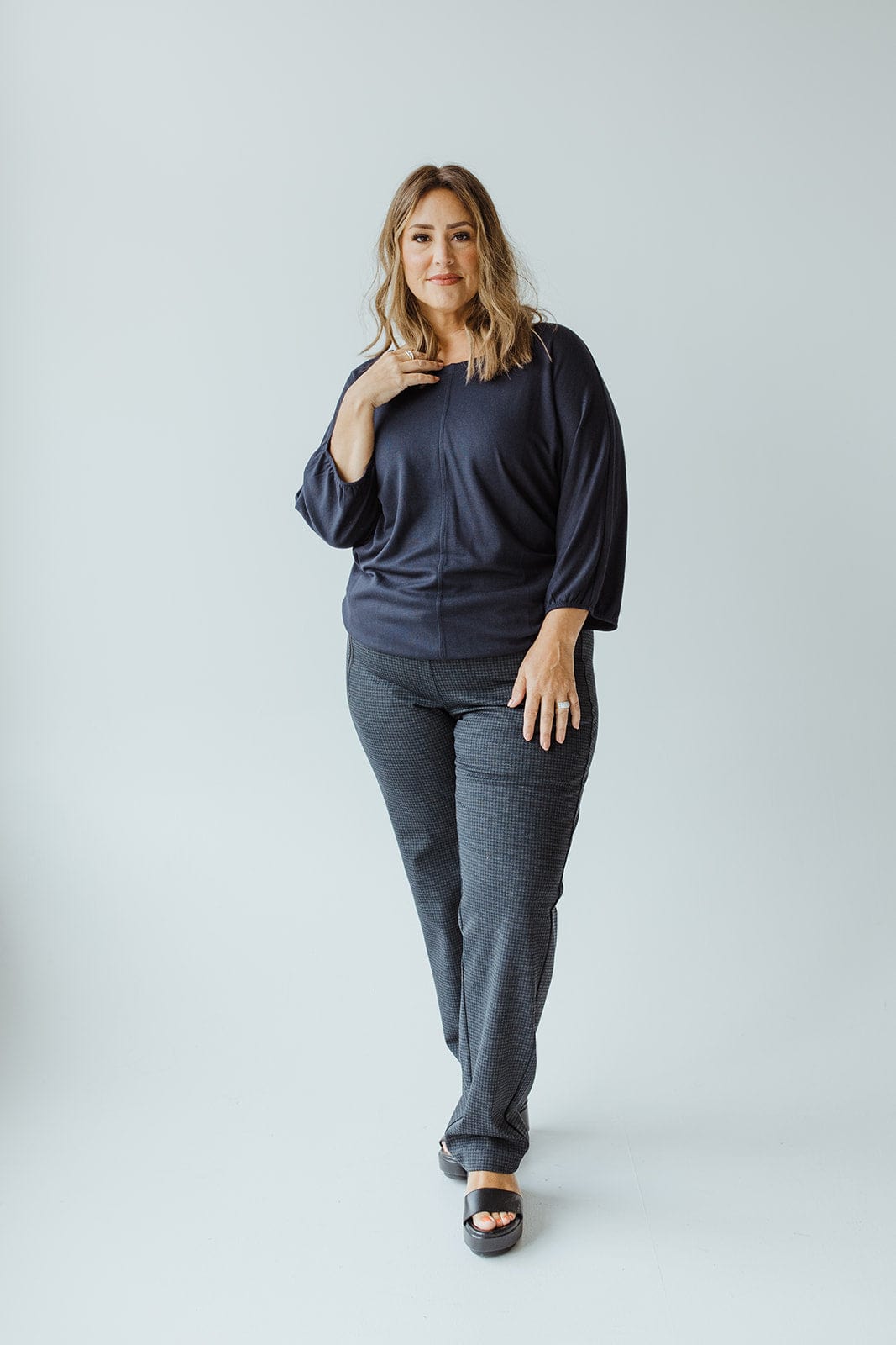 SLIM FIT TREGGINGS IN MICRO CHECK PATTERN - Love Marlow