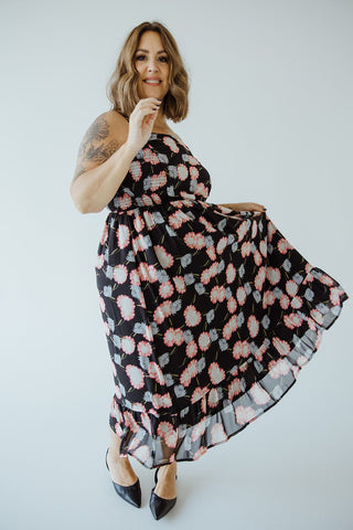 SMOCKED BODICE KNEE LENGTH DRESS IN PAINTED DAISY - Love Marlow