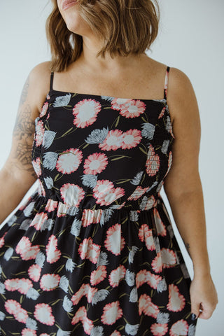SMOCKED BODICE KNEE LENGTH DRESS IN PAINTED DAISY - Love Marlow
