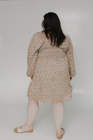 SMOCKED BODICE LONG - SLEEVE KNEE LENGTH DRESS - Love Marlow