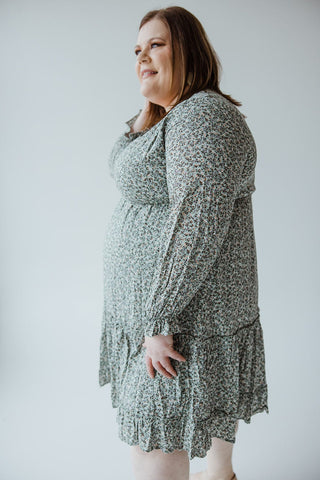 SMOCKED BODICE MICRO FLORAL BOHO DRESS - Love Marlow