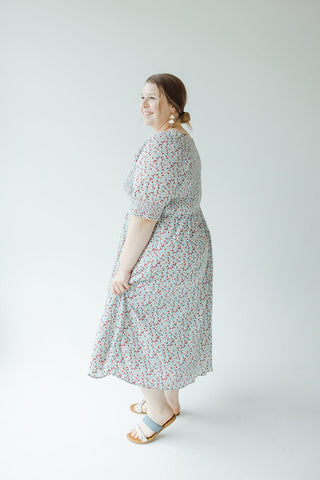 SMOCKED BODICE MIDI - LENGTH DRESS IN INDEPENDENCE - Love Marlow