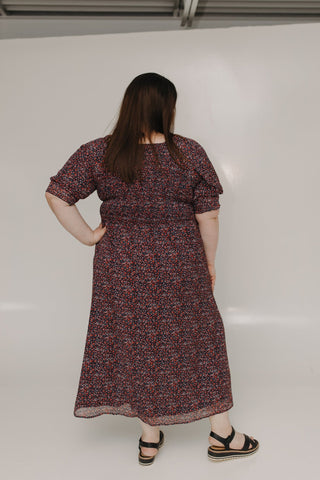 SMOCKED BODICE MIDI - LENGTH DRESS IN LIBERTY - Love Marlow