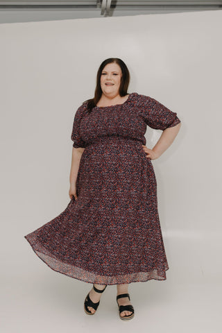 SMOCKED BODICE MIDI - LENGTH DRESS IN LIBERTY - Love Marlow