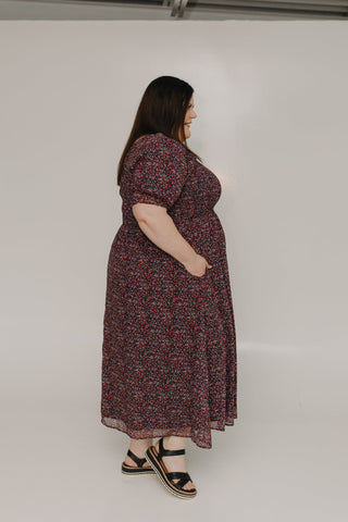 SMOCKED BODICE MIDI - LENGTH DRESS IN LIBERTY - Love Marlow