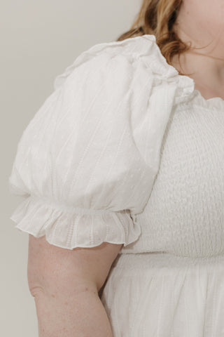 Smocked Eyelet Midi Dress – Cotton - Love Marlow