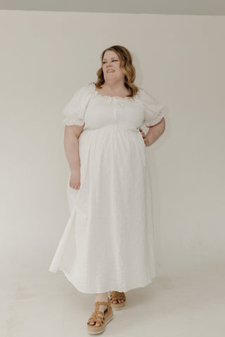 Smocked Eyelet Midi Dress – Cotton - Love Marlow