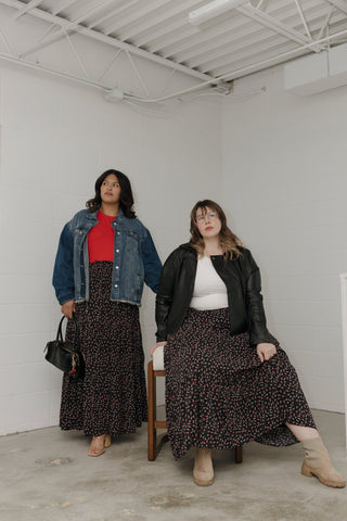 Smocked Waist Tiered Maxi Skirt – Cherry Noir - Love Marlow