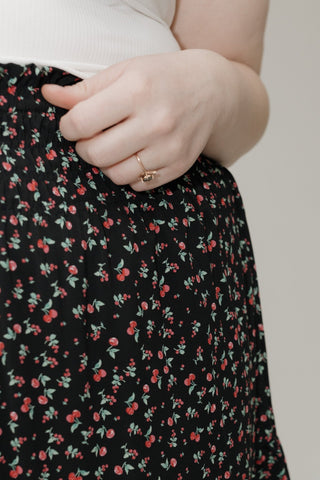 Smocked Waist Tiered Maxi Skirt – Cherry Noir - Love Marlow