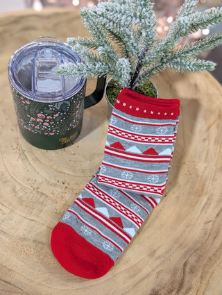 SNOWFLAKE PATTERN HOLIDAY SOCKS - Love Marlow