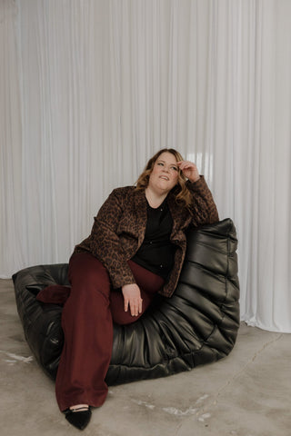 Soft Jersey Wide - Leg Trousers – Rich Burgundy Wine in Petite - Love Marlow