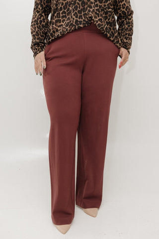 Soft Jersey Wide - Leg Trousers – Rich Burgundy Wine in Tall - Love Marlow