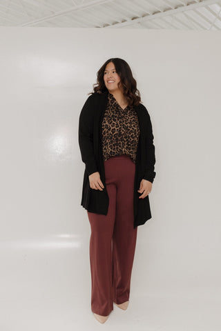 Soft Jersey Wide - Leg Trousers – Rich Burgundy Wine in Tall - Love Marlow