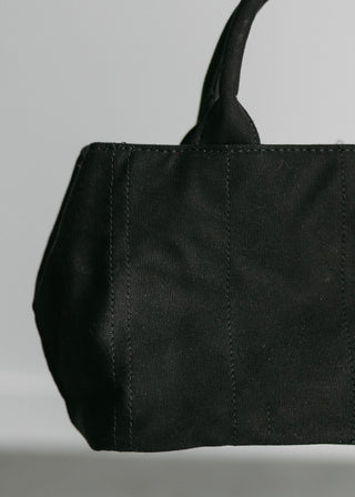 SOLID MEDIUM CANVAS TOTE BAG IN BLACK - Love Marlow