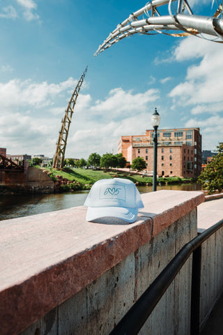 South Dakota 605 White Mesh Trucker Hat - Love Marlow