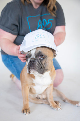 South Dakota 605 White Mesh Trucker Hat - Love Marlow